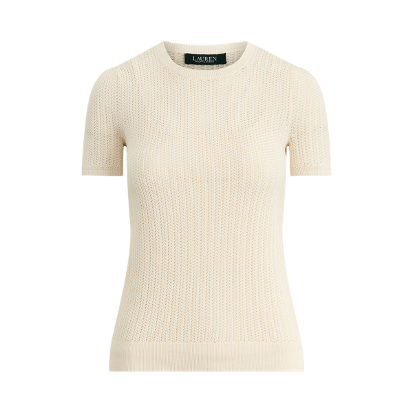 Pointelle Cotton-Blend Sweater Lauren em 1