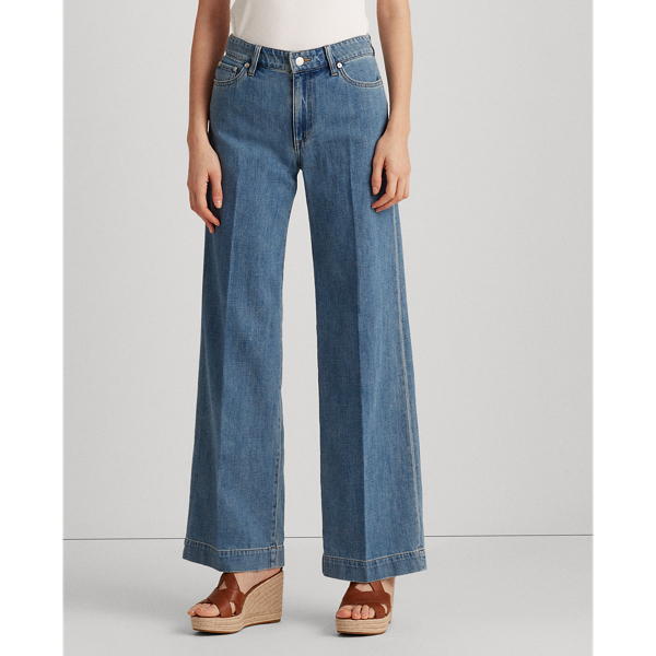 Light Authentic Wash Wide-Leg Jeans Lauren 3