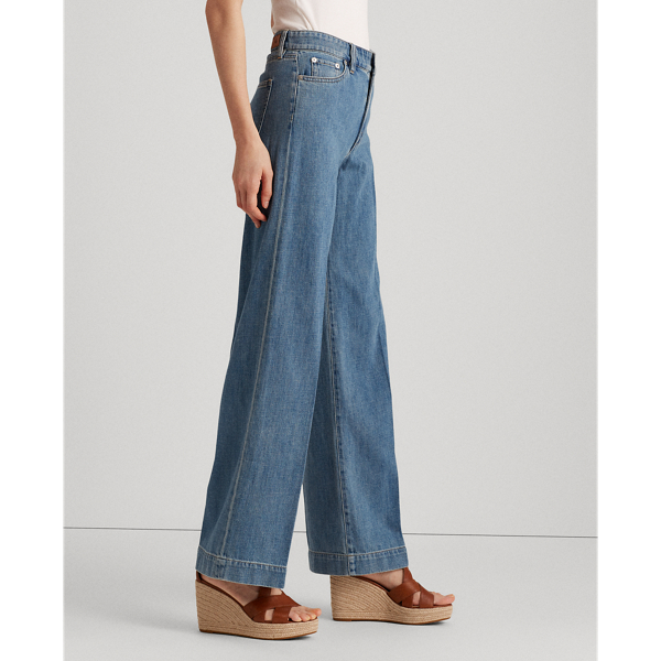 Light Authentic Wash Wide-Leg Jeans Lauren 4