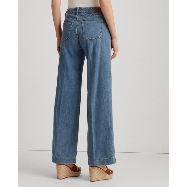 Light Authentic Wash Wide-Leg Jeans Lauren 5