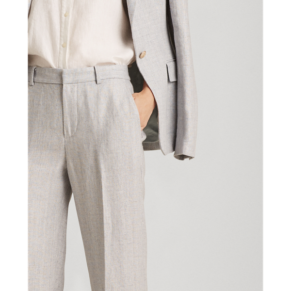 Light Blue Herringbone Wide-Leg Trouser Lauren 5