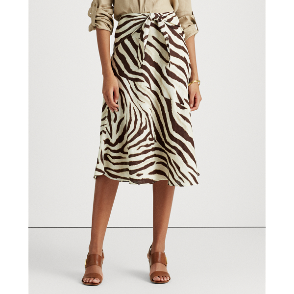 Dk Brown Linen A-Line Skirt Lauren 4
