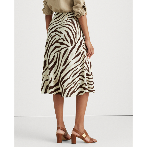 Dk Brown Linen A-Line Skirt Lauren 5