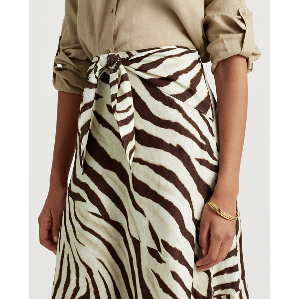 Dk Brown Linen A-Line Skirt Lauren 6