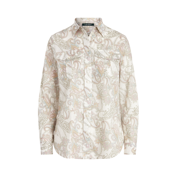 Mascarpone Cream Multi Floral Cotton Shirt Lauren 2