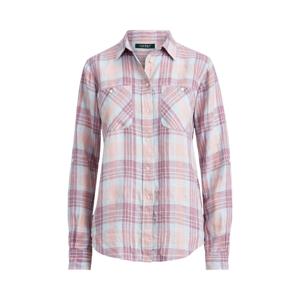 Plaid Linen Shirt Lauren 1