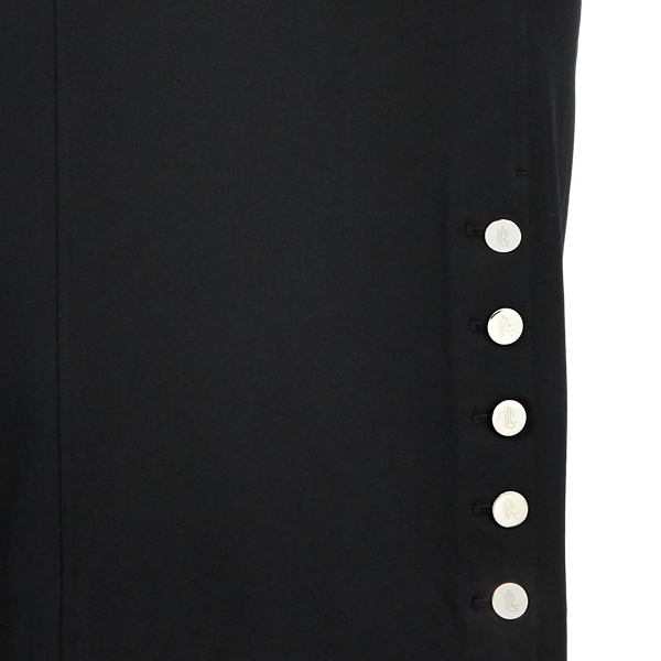 Black Button-Trim Cotton-Blend Skirt Lauren 6