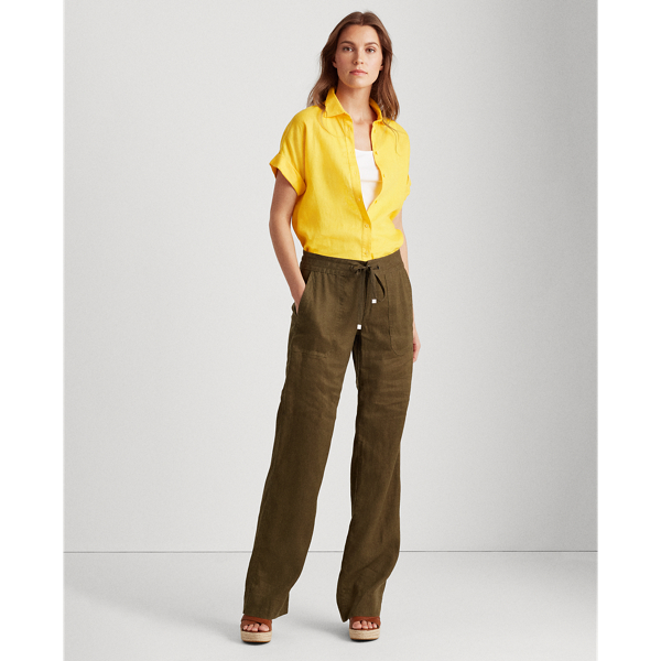 Kurz&auml;rmliges Leinenhemd Lauren in L&ouml;wenzahnwiese 3