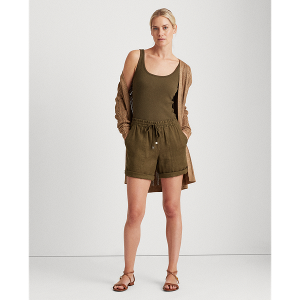 Dark Sage Cotton-Blend Tank Top Lauren 3