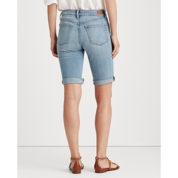 Light Indigo Wash Stretch Cotton-Blend Short Lauren 4
