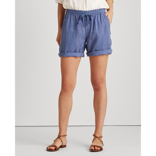 Stormy Sky Wash Linen Drawcord Short Lauren 3