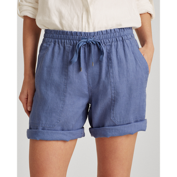 Stormy Sky Wash Linen Drawcord Short Lauren 5