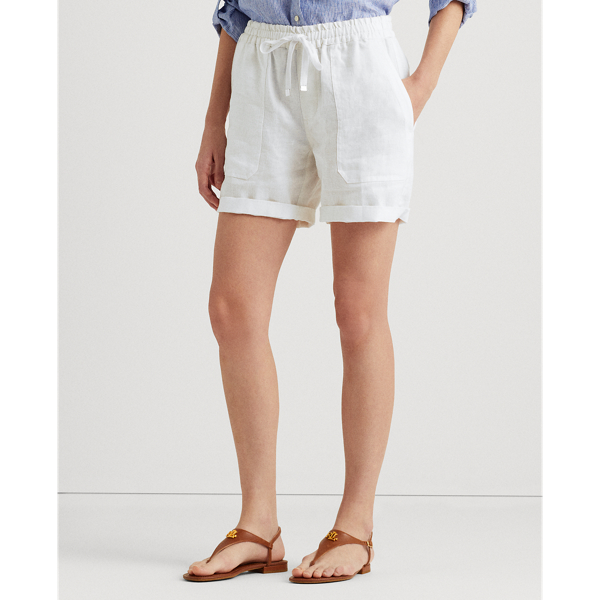 White Linen Drawcord Short Lauren 4