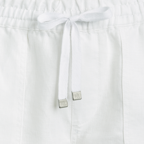 White Linen Drawcord Short Lauren 8