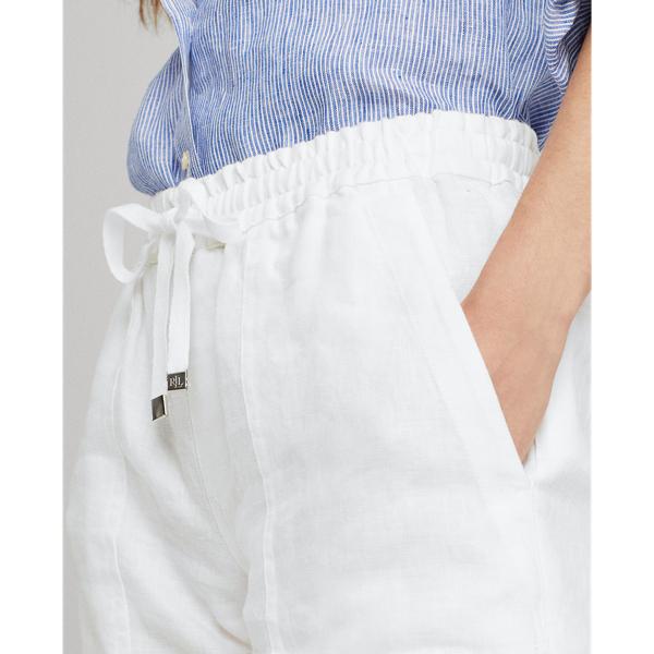 White Linen Drawcord Short Lauren 7