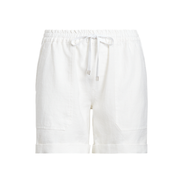 White Linen Drawcord Short Lauren 2