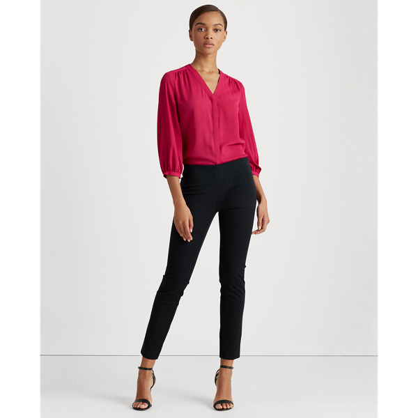 Bright Fuschia Pleated Georgette Top Lauren 3