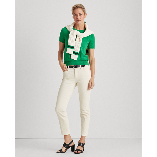 Hedge Green Scallop-Trim Cotton Jumper Lauren 3