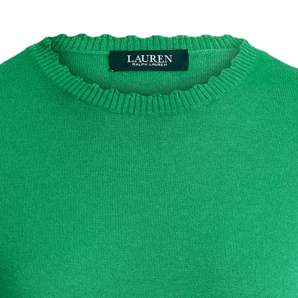 Hedge Green Scallop-Trim Cotton Jumper Lauren 7