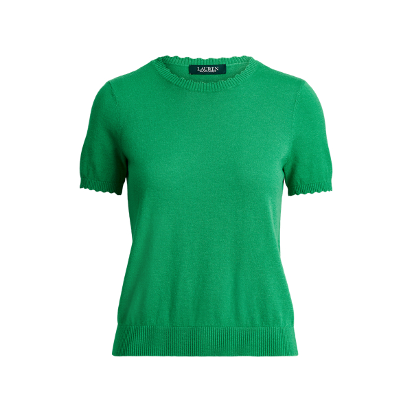 Scallop-Trim Cotton Sweater Lauren in 1