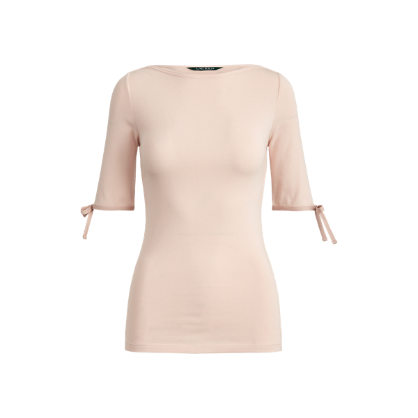Cotton-Blend Boatneck Top Lauren 1