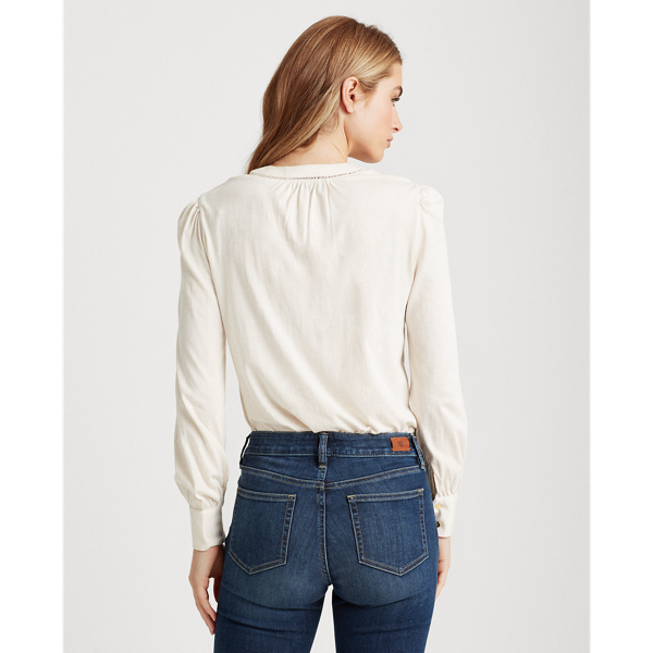Mascarpone Cream Cotton Jersey Top Lauren 4