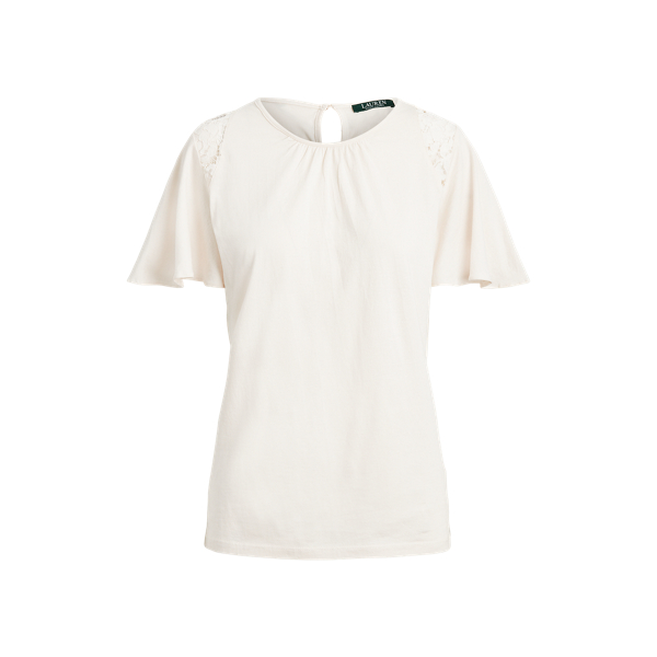 Lace-Trim Cotton Jersey Top