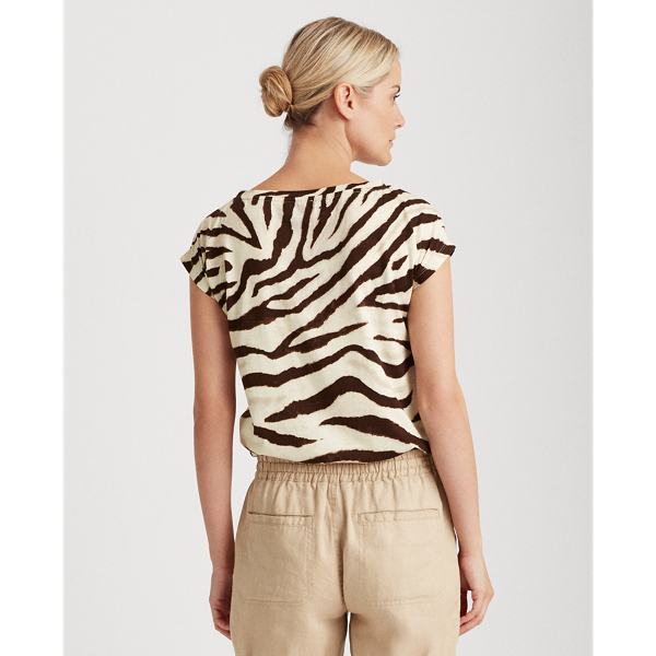 Dark Brown Multi Print Dip-Dye Tee Lauren 4