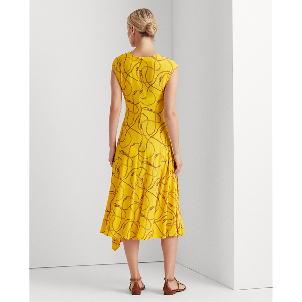 Robe imprim&eacute;e en jersey stretch Lauren en Pissenlit multi 4