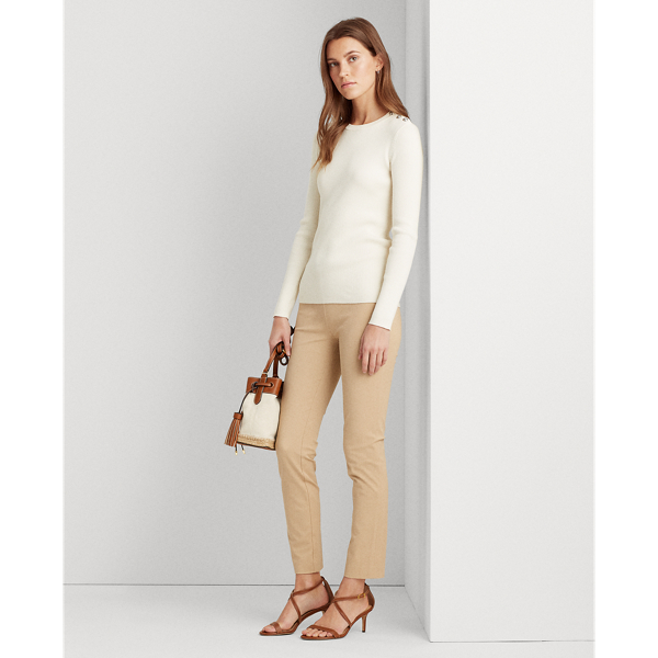Mascarpone Cream Ribbed Cotton-Blend Jumper Lauren 3