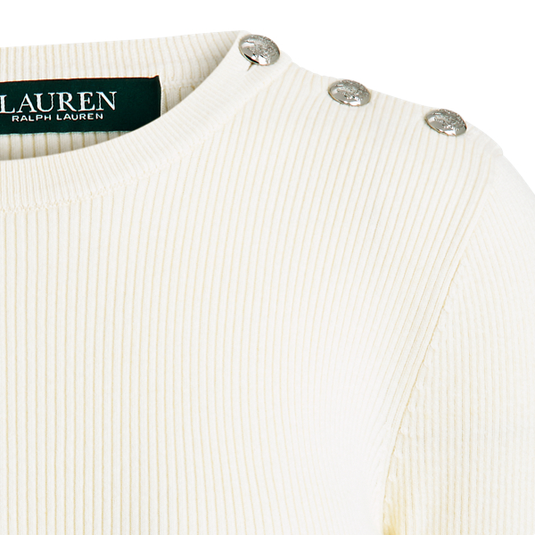 Mascarpone Cream Ribbed Cotton-Blend Jumper Lauren 6