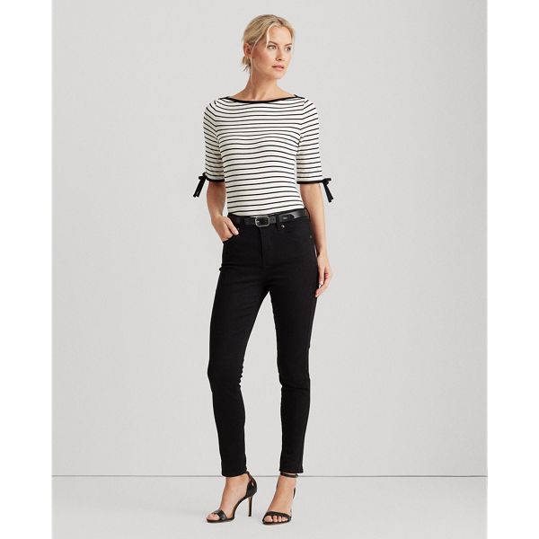 Masc Cream Multi Striped Cotton-Blend Top Lauren 3