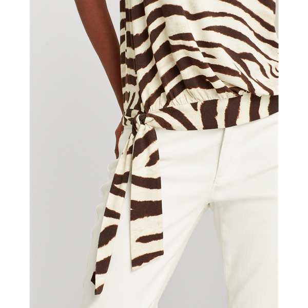 Dark Brown Multi Print Jersey Sleeveless Top Lauren 5