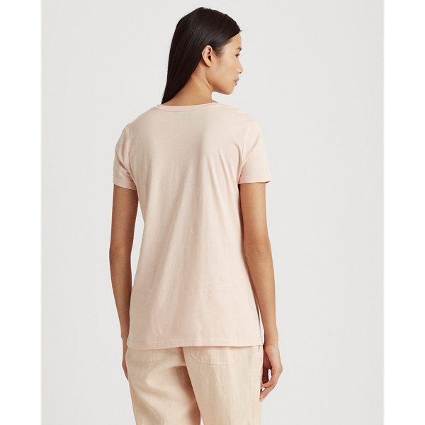 Pink Hydrangea Beaded Jersey Tee Lauren 4
