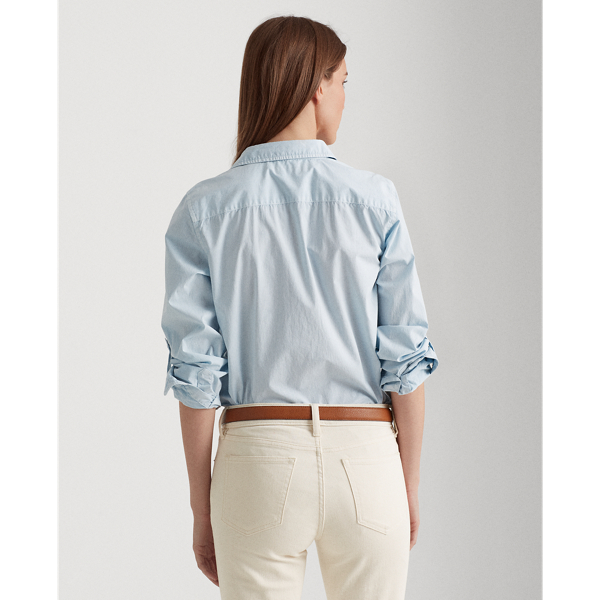 Soft Indigo Poplin Shirt Lauren 4