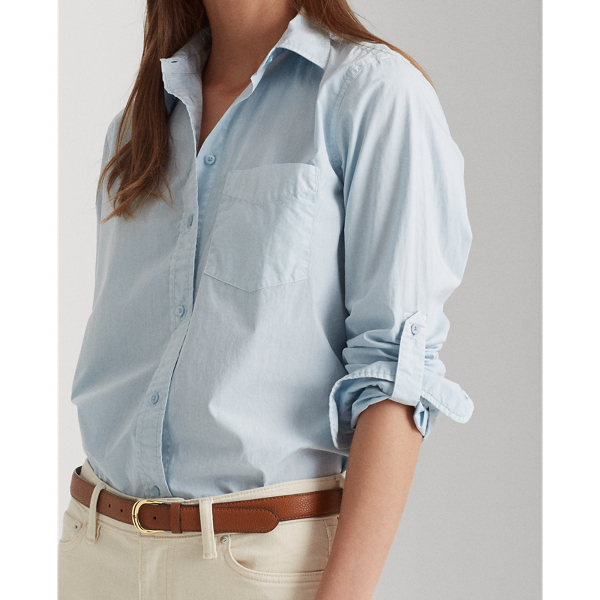 Soft Indigo Poplin Shirt Lauren 5