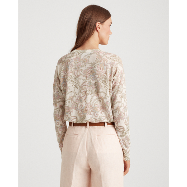 Silk White/Multi Paisley Jersey Jumper Lauren 4