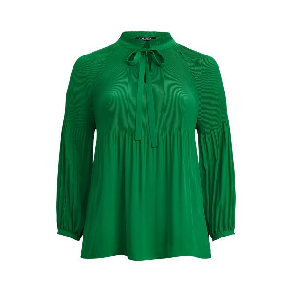 Georgette Tie-Neck Top Lauren Woman 1