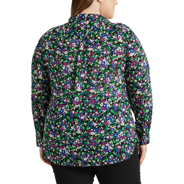 Polo Black Multi Floral-Print Cotton Shirt Lauren Woman 4