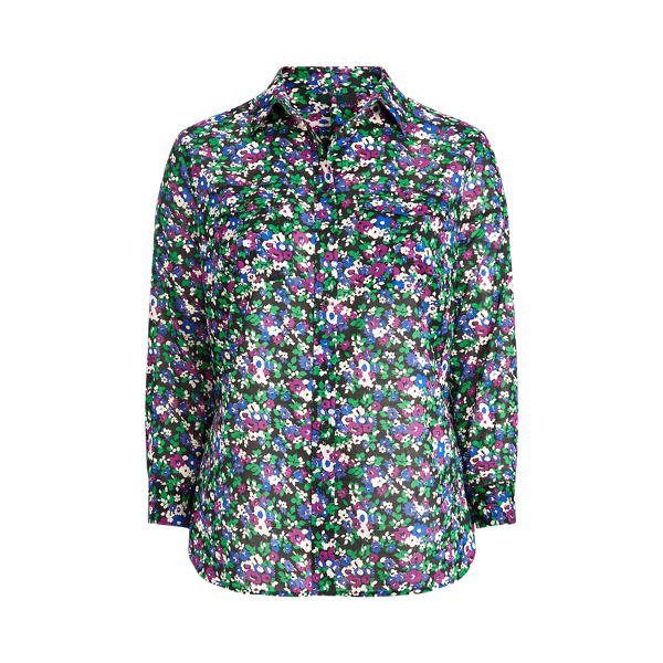 Chemise en coton &agrave; imprim&eacute; fleuri Lauren Woman en 1