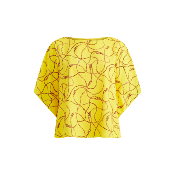 Print Cape-Sleeve Top Lauren Woman 1
