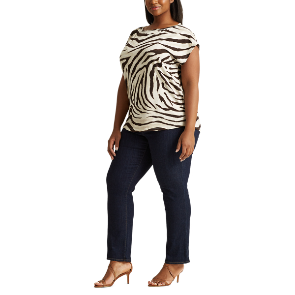 Dark Brown Multi Print Dip-Dye Tee Lauren Woman 2