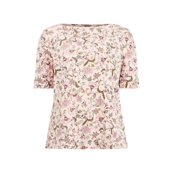 Floral Cotton-Blend Top Lauren Woman 1