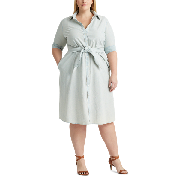 Vintage Chambray Wash Chambray Shirtdress Lauren Woman 3
