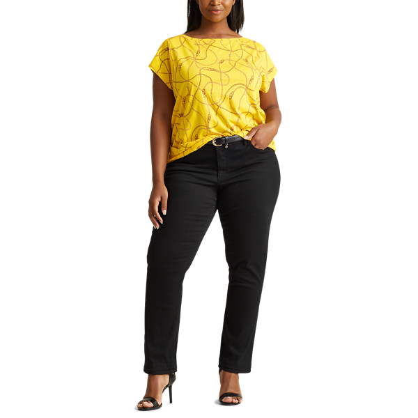 Dandelion Multi Print Cotton-Blend Tee Lauren Woman 2