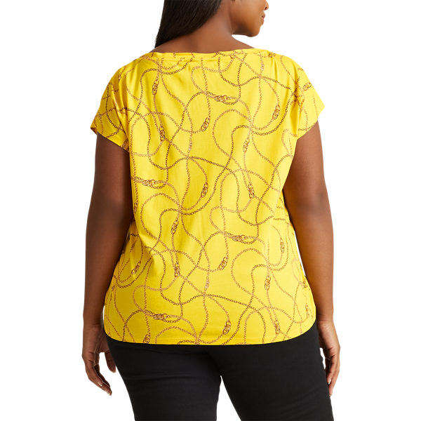 Dandelion Multi Print Cotton-Blend Tee Lauren Woman 4