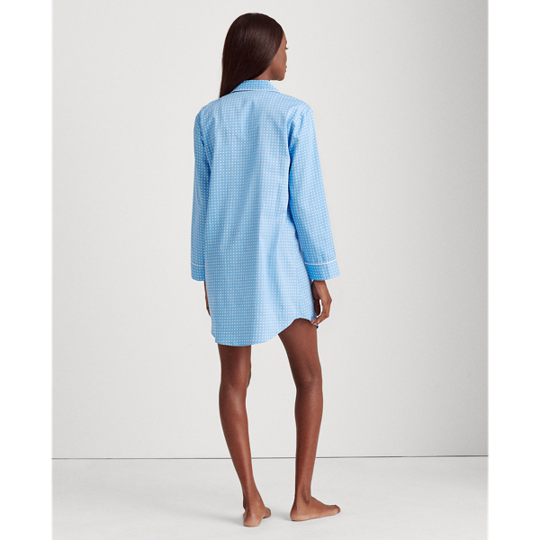 Blue Dot Cotton-Blend Sleep Shirt Lauren 4