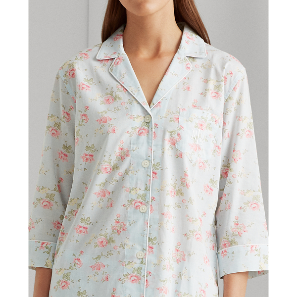 Blue Floral Floral Capri Sleep Set Lauren 4