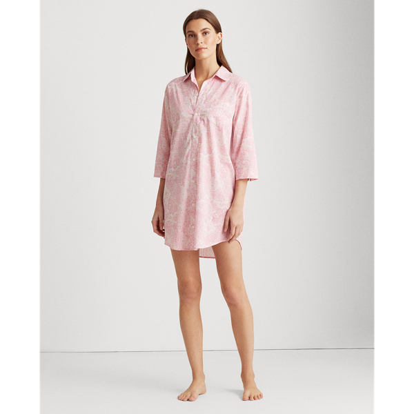 Multi Paisley Print Roll-Tab Sleep Shirt Lauren 3