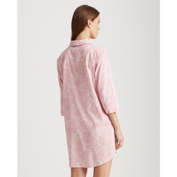 Multi Paisley Print Roll-Tab Sleep Shirt Lauren 4